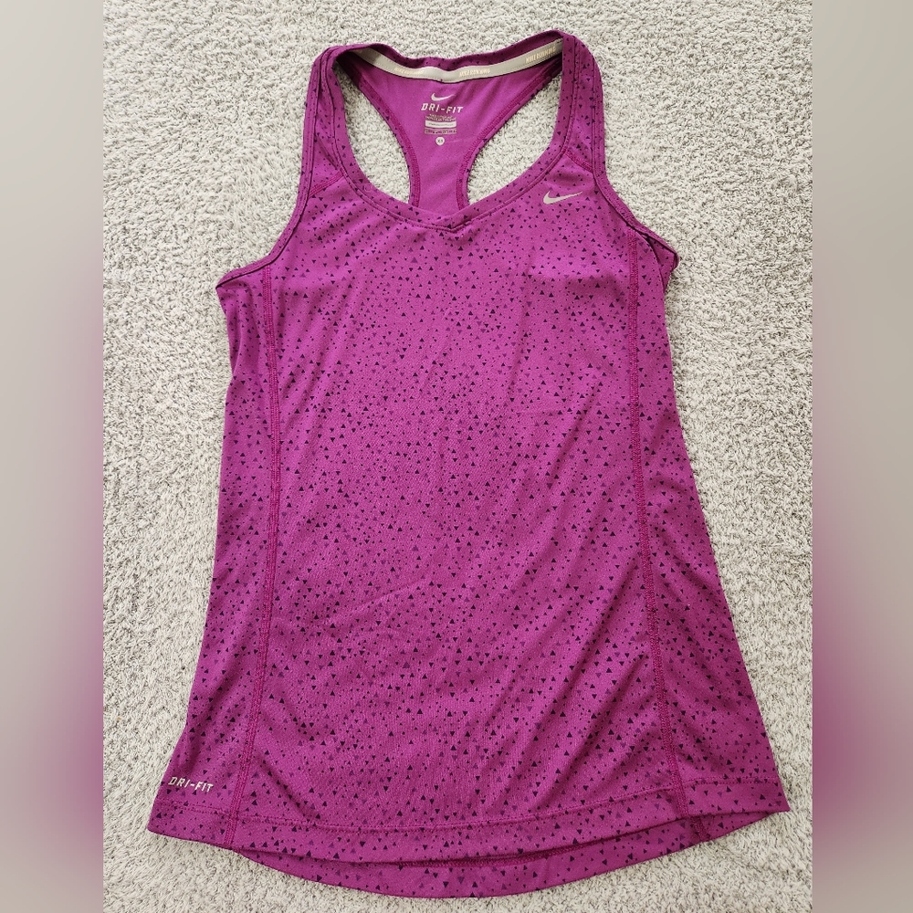 Nike Running Purple Triangle Pattern Dri-fit Racerback Tank Top